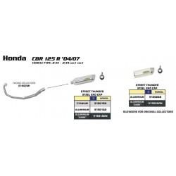 TUBO ESCAPE HONDA CBR 125 R 04 05 06 07 08 09 10 ARROW LINEA COMPLETA